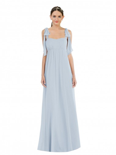 Sleeveless Sea Glass Low Back A-Line Spaghetti Straps Semi Formal Evening Dress / Bridesmaid Dress Lincoln