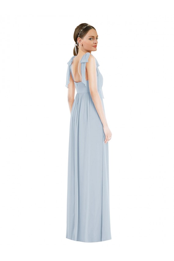 Sleeveless Sea Glass Low Back A-Line Spaghetti Straps Semi Formal Evening Dress / Bridesmaid Dress Lincoln
