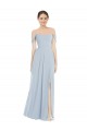 Flounce Sleeves Sea Glass A-Line Off the Shoulder Semi Formal Evening Dress / Bridesmaid Dress Lincoln