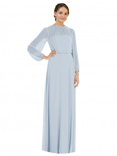 Puff Sleeves Sea Glass Keyhole Back A-Line Strapless Formal Evening Gown / Bridesmaid Dress Lincoln