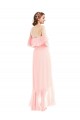 Sleeveless Pink A-Line Off the Shoulder High Low Bridesmaid Dress Lincoln
