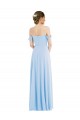 Sleeveless Light Sky Blue A-Line Off the Shoulder Formal Evening Gown / Bridesmaid Dress Lincoln
