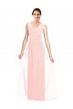 Sleeveless Pink A-Line V-Neck Bridesmaid Dress Lincoln