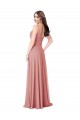 Sleeveless Bliss Pink V-Back A-Line V-Neck Bridesmaid Dress Lincoln