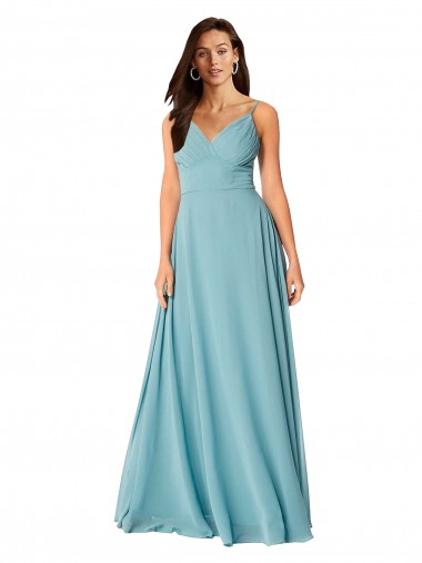 Sleeveless Turquoise A-Line V-Neck Bridesmaid Dress Lincoln