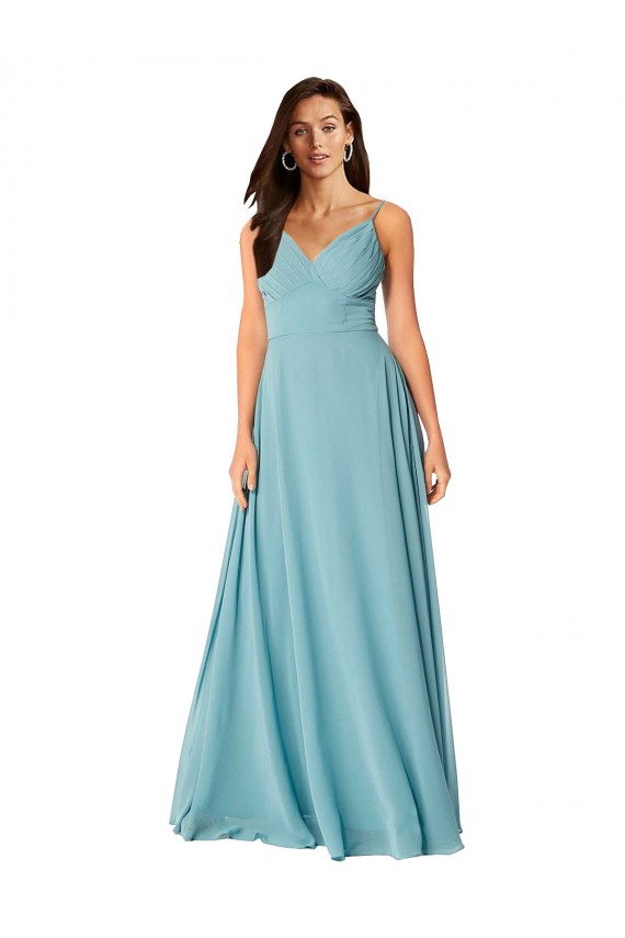 Sleeveless Turquoise A-Line V-Neck Bridesmaid Dress Lincoln