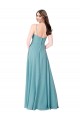 Sleeveless Turquoise A-Line V-Neck Bridesmaid Dress Lincoln