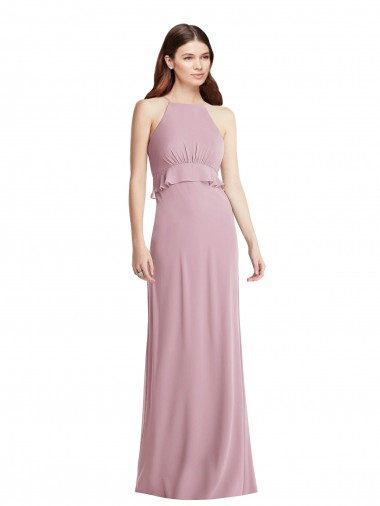 Sleeveless Primrose Low Back A-Line Halter Neck Bridesmaid Dress / Evening Dress Lincoln