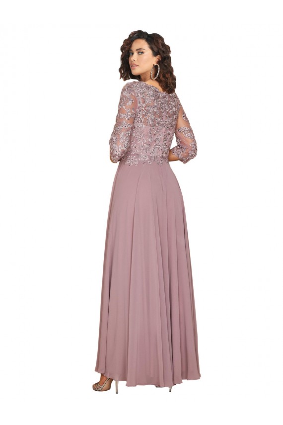 Long Sleeves A-Line V-Neck Prom Dress / Bridesmaid Dress Lincoln