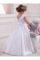 Sleeveless Ivory Ball Gown Bateau Neck Flower Girl Dresses Lincoln
