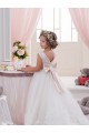 Sleeveless Ivory V-Back Ball Gown Bateau Neck Flower Girl Dresses Lincoln