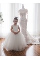Sleeveless Ivory Ball Gown Bateau Neckline Flower Girl Dress Lincoln