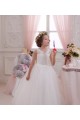 Sleeveless Ivory Keyhole Back Ball Gown High Neck Little Flower Girl Dresses Lincoln
