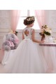 Sleeveless Ivory Keyhole Back Ball Gown High Neck Little Flower Girl Dresses Lincoln