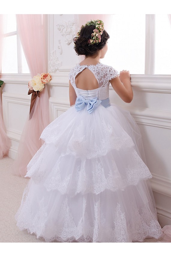 Cap Sleeves Ivory Ball Gown Sweetheart Flower Girl Dresses Lincoln