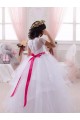 Short Sleeves Ivory Ball Gown Sweetheart Little Flower Girl Dress Lincoln