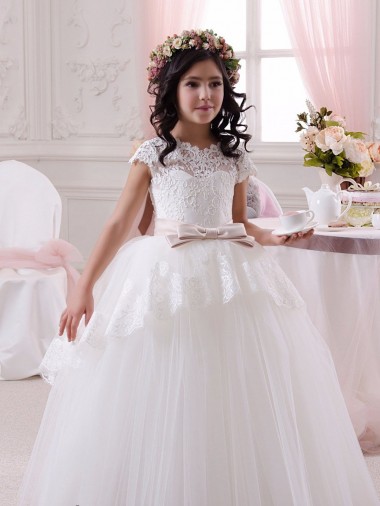 Sleeveless Ivory Ball Gown Sweetheart Flower Girl Dresses Lincoln