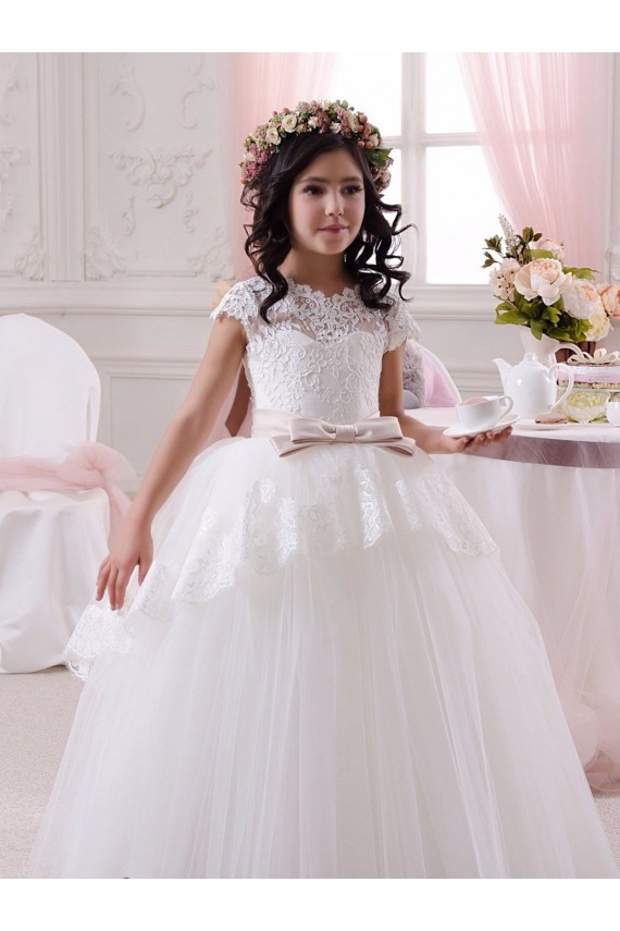 Sleeveless Ivory Ball Gown Sweetheart Flower Girl Dresses Lincoln