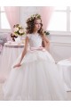 Sleeveless Ivory V-Back Ball Gown Sweetheart Flower Girl Dress for Wedding Lincoln