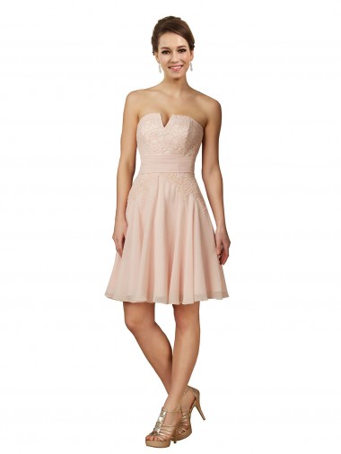Sleeveless Pink A-Line Sweetheart Bridesmaid Dress Lincoln