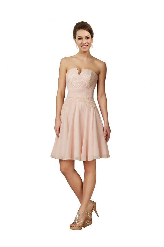 Sleeveless Pink A-Line Sweetheart Bridesmaid Dress Lincoln