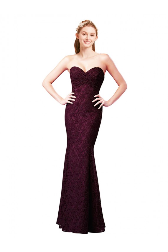 Sleeveless Grape A-Line Sweetheart Bridesmaid Dress Lincoln