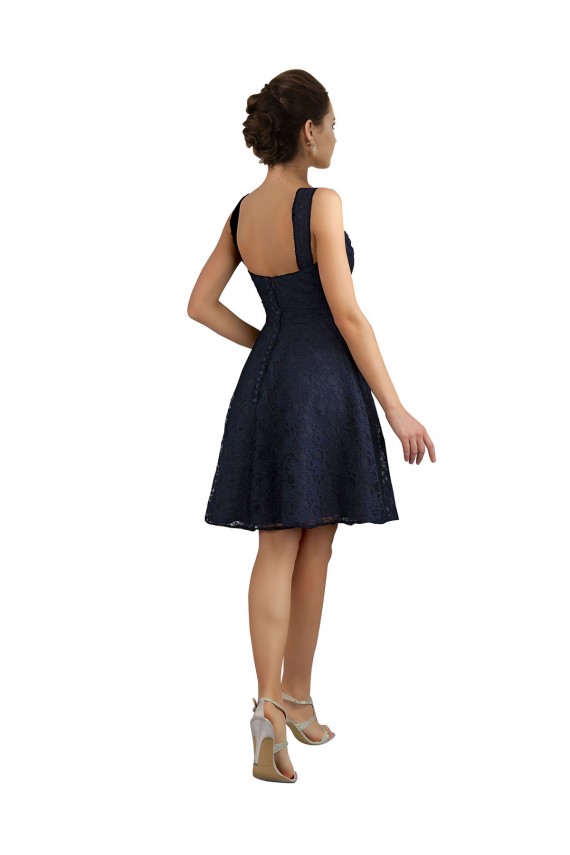 Sleeveless Dark Navy A-Line Sweetheart Bridesmaid Dresses Lincoln