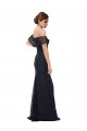 Flutter Sleeves Dark Navy Mermaid Off the Shoulder Prom Dress / Bridesmaid Dress Lincoln