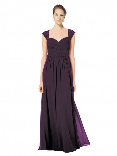 Sleeveless Grape Keyhole Back A-Line Sweetheart Formal Dress / Bridesmaid Dress Lincoln