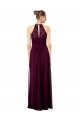 Sleeveless Dark Navy Keyhole Back A-Line Halter Neck Formal Dress / Bridesmaid Dress Lincoln