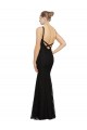 Sleeveless Black Open Back Sheath Jewel Neck Bridesmaid Dress Lincoln