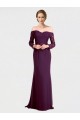 Long Sleeves Grape Low Back Mermaid Off the Shoulder Bridesmaid Dress Lincoln