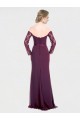 Long Sleeves Grape Low Back Mermaid Off the Shoulder Bridesmaid Dress Lincoln