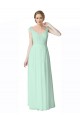 Cap Sleeves Mint Green V-Back A-Line V-Neck Bridesmaid Dress Lincoln