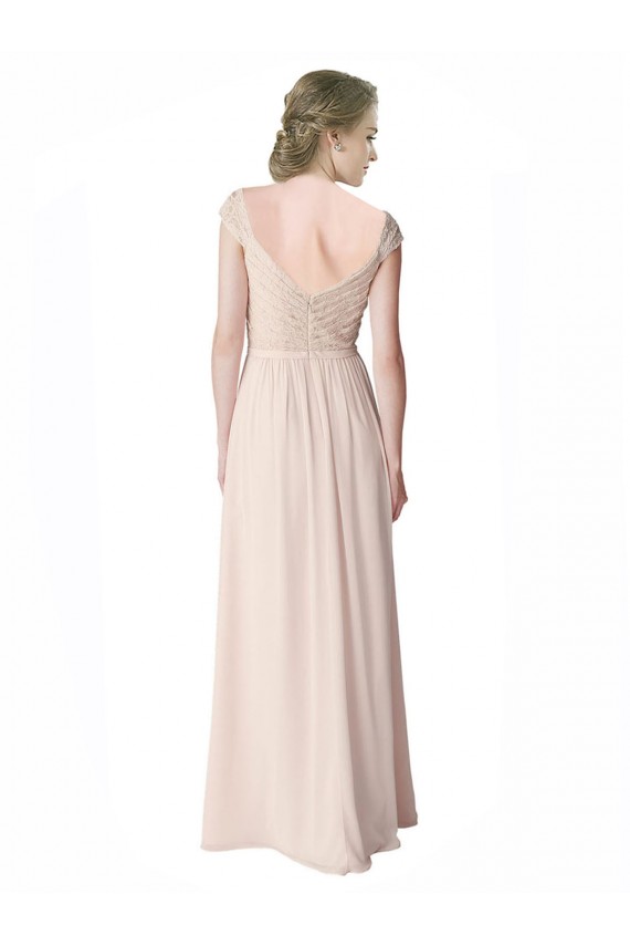 Cap Sleeves Mint Green V-Back A-Line V-Neck Bridesmaid Dress Lincoln