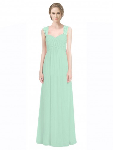 Sleeveless Mint Green Keyhole Back A-Line Sweetheart Bridesmaid Dress Lincoln