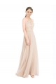 Sleeveless Champagne Keyhole Back A-Line Halter Neck Prom Dress / Bridesmaid Dress Lincoln