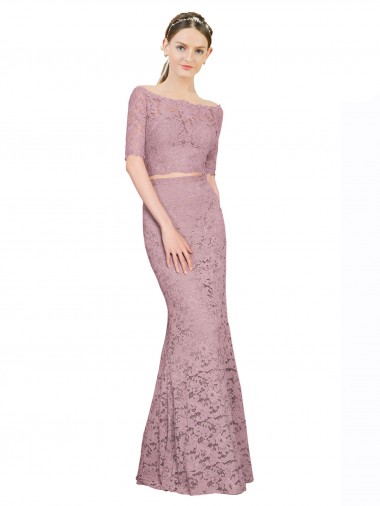Short Sleeves Mermaid Off the Shoulder Prom Dress / Bridesmaid Dress Lincoln