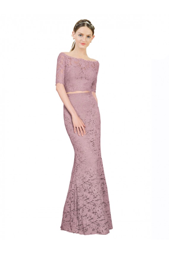 Short Sleeves Mermaid Off the Shoulder Prom Dress / Bridesmaid Dress Lincoln