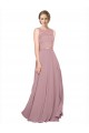 Sleeveless A-Line Illusion Neck Black Tie Prom Dress / Bridesmaid Dress Lincoln