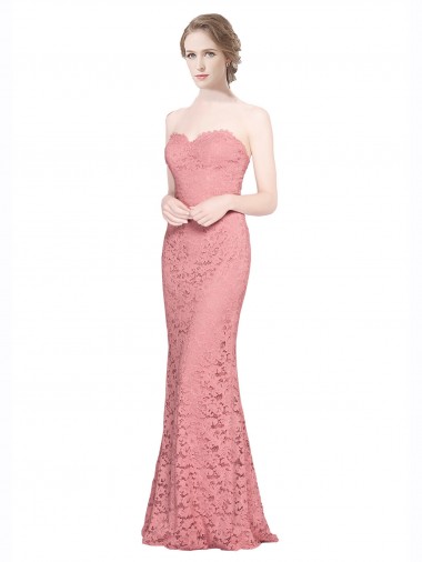 Sleeveless Salmon Mermaid Sweetheart Formal Dress / Bridesmaid Dress Lincoln