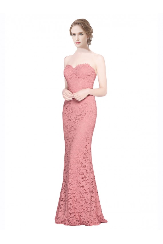 Sleeveless Salmon Mermaid Sweetheart Formal Dress / Bridesmaid Dress Lincoln