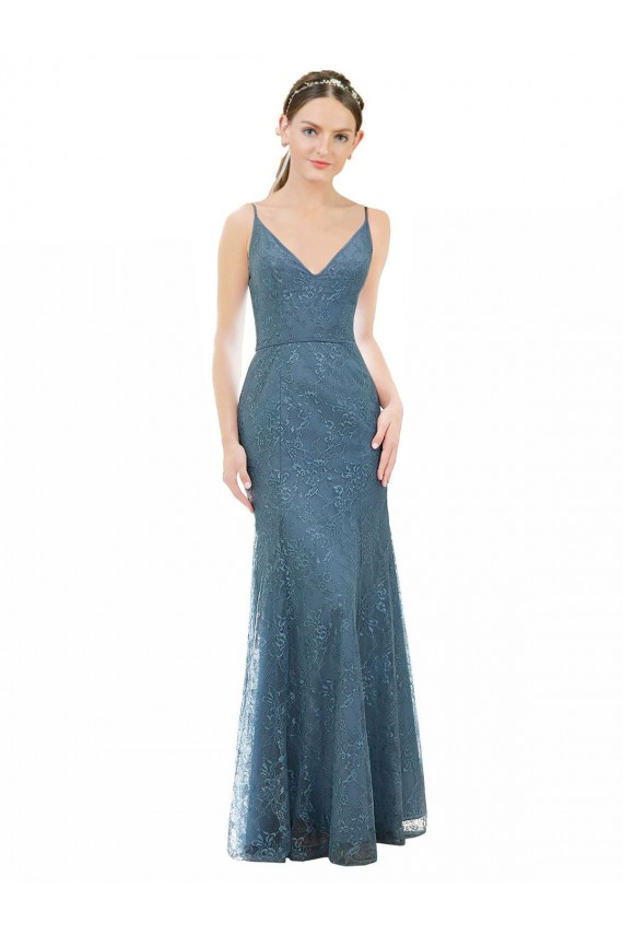 Sleeveless Open Back Sheath Spaghetti Straps Bridesmaid Dress Lincoln