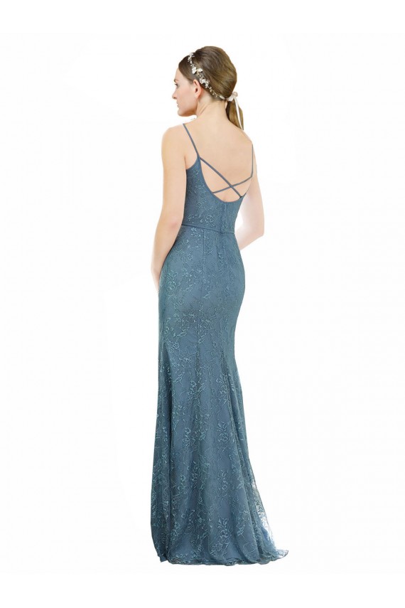 Sleeveless Open Back Sheath Spaghetti Straps Bridesmaid Dress Lincoln
