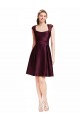 Sleeveless Grape Open Back A-Line Square Neck Bridesmaid Dress Lincoln
