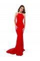Sleeveless Red Open Back Mermaid High Neck Evening Gown / Prom Dress / Bridesmaid Dress Lincoln