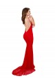 Sleeveless Red Open Back Mermaid High Neck Evening Gown / Prom Dress / Bridesmaid Dress Lincoln