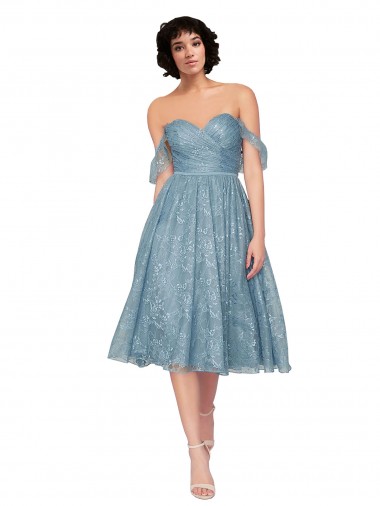 Sleeveless Keyhole Back A-Line Off the Shoulder Bridesmaid Dress Lincoln