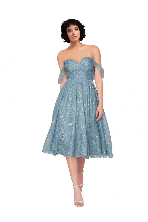 Sleeveless Keyhole Back A-Line Off the Shoulder Bridesmaid Dress Lincoln