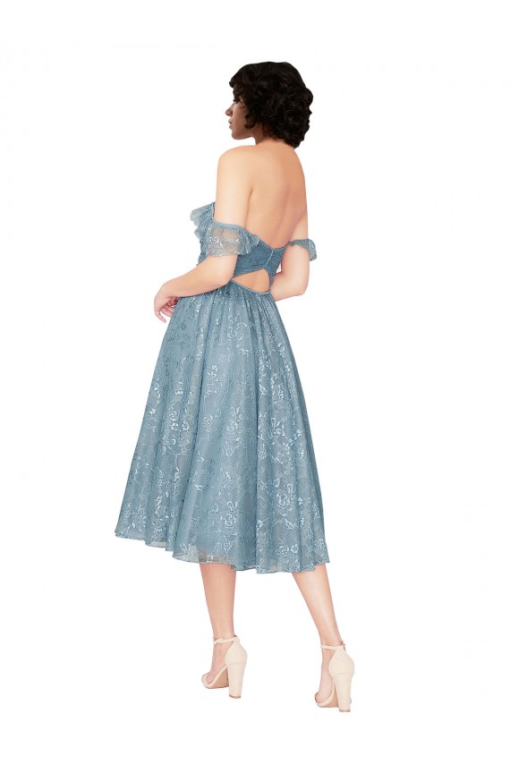 Sleeveless Keyhole Back A-Line Off the Shoulder Bridesmaid Dress Lincoln